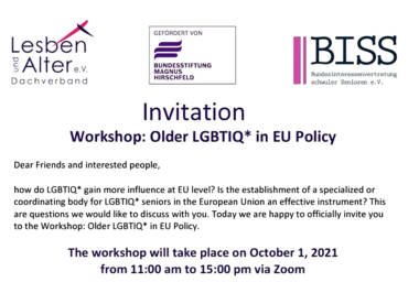 Συμμετοχή στο Workshop με θέμα older LGBTQI in Eu Policy